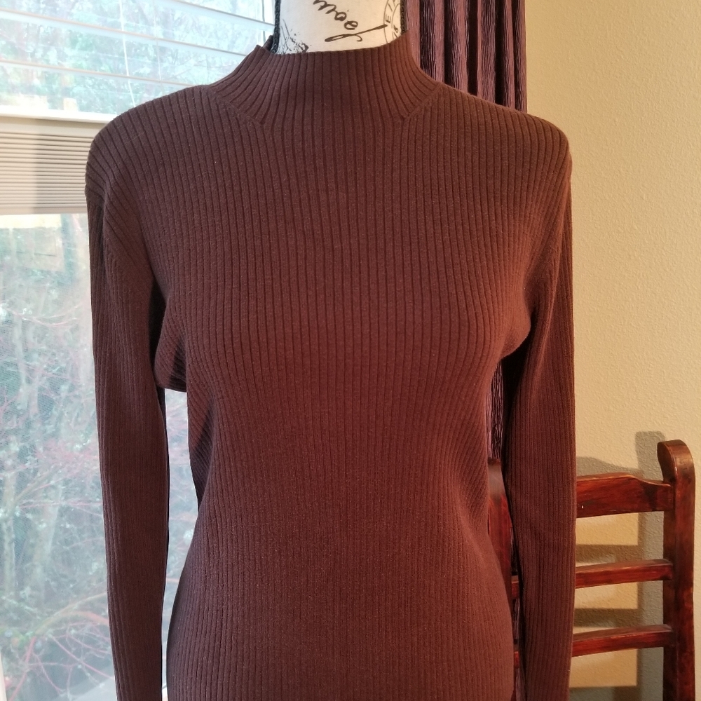 Worthington Chocolate Mock Turtleneck - image 1